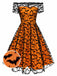 [Vorverkauf] 1950er Halloween Fledermaus Kostüm Spitzen Schulter Swing Kleid