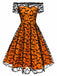 [Vorverkauf] 1950er Halloween Fledermaus Kostüm Spitzen Schulter Swing Kleid