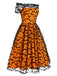 [Vorverkauf] 1950er Halloween Fledermaus Kostüm Spitzen Schulter Swing Kleid