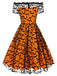 [Vorverkauf] 1950er Halloween Fledermaus Kostüm Spitzen Schulter Swing Kleid