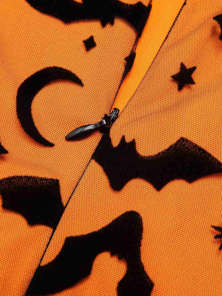 [Vorverkauf] 1950er Halloween Fledermaus Kostüm Spitzen Schulter Swing Kleid