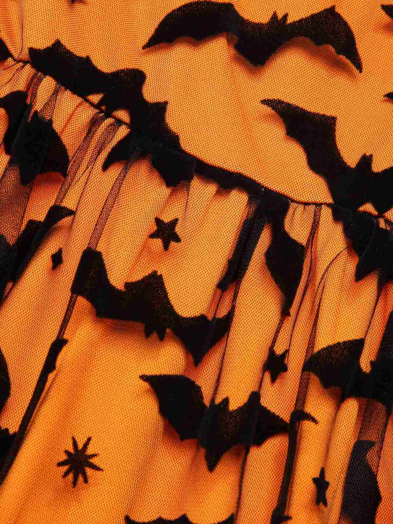 [Vorverkauf] 1950er Halloween Fledermaus Kostüm Spitzen Schulter Swing Kleid