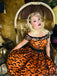 1950er Halloween Fledermaus Kostüm Spitzen Schulter Swing Kleid