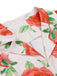 Beige 1950er Rosen-Reverskleid Mit Gürtel