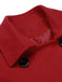 Rot 1950er Solide Farbe Revers Schmaler Mantel