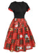 Rotes 1950er Weihnachts-Kariertes Weihnachtsmann-Kleid