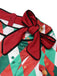 Rotes 1950er Weihnachten Plaids Schleife Dekor Kleid
