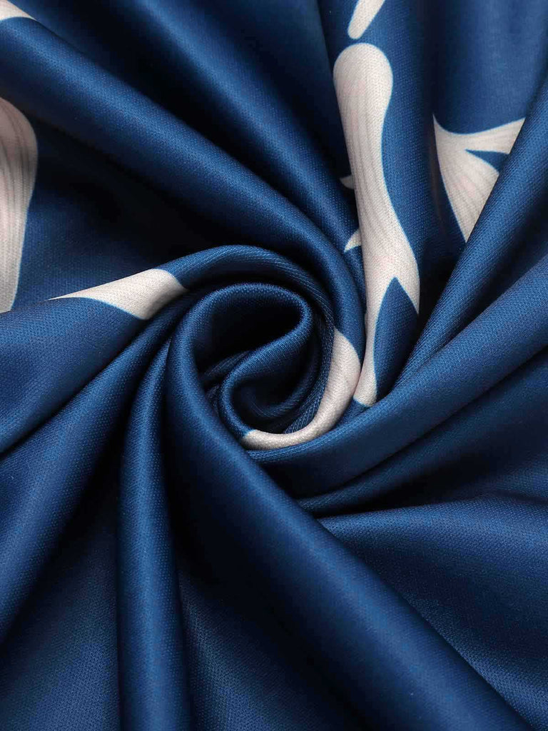 [Vorverkauf] Blau 1940er Eine Schulter Pflanzenschlitz Kleid