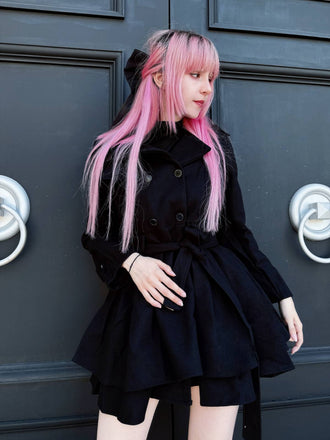 Weihnachten Pelzkragen Taillierter Winter Mantel