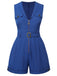 Dunkelblau 1940er Taschen Revers Romper