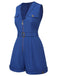 Dunkelblau 1940er Taschen Revers Romper