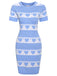 1960er Kurzärmeliges Herz Strickkleid