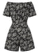 1950er Blümchenblümchen Schulterfreies Romper