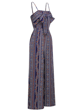 [Vorverkauf] 1930er Spaghetti Träger Schnüren Bohemian Jumpsuit