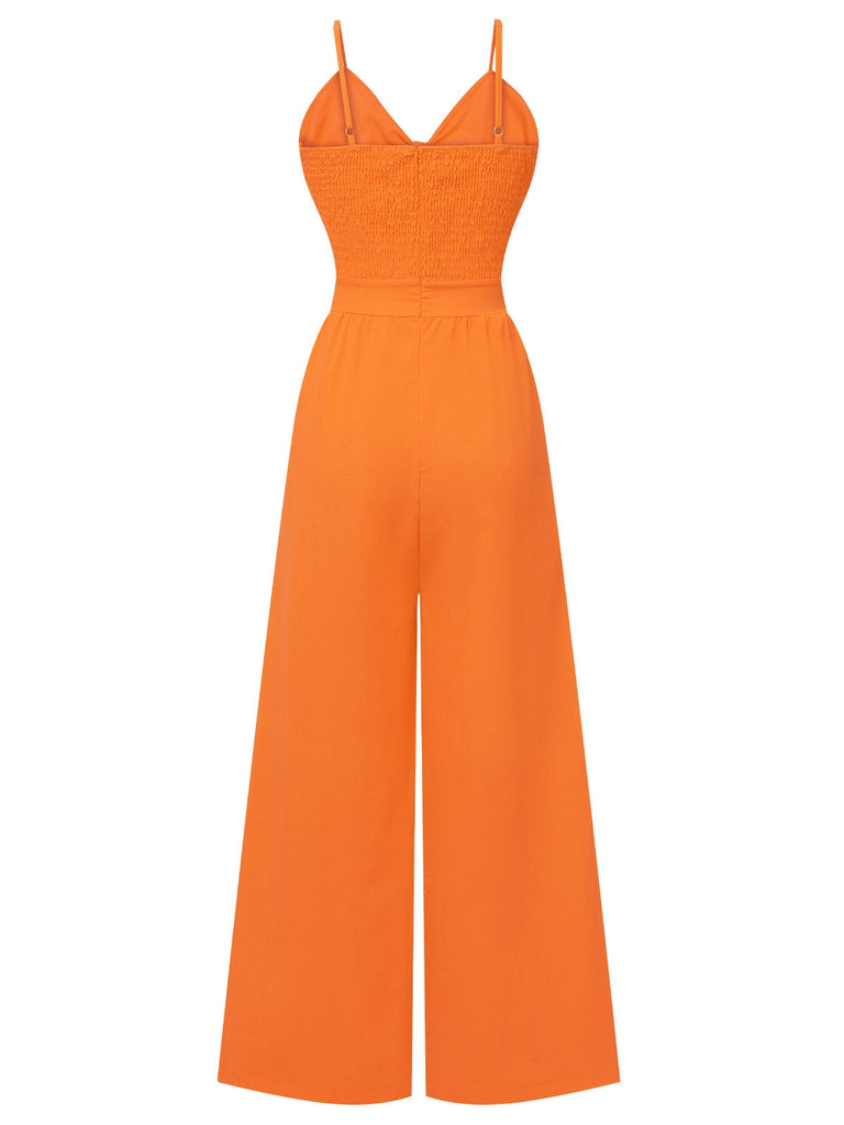 1950er Brust Bogen Spaghetti Träger Jumpsuit