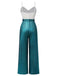 Blau 1930er Laser Blinkt Spaghettiträger Jumpsuit