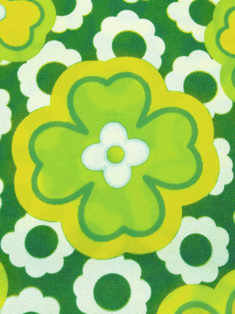 2PCS 1960er Krawattenkragen Blumen Top & Knöpfen Solide Rock