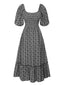 1940er Quadratischer Hals Rückenfreies Kleid