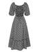 1940er Quadratischer Hals Rückenfreies Kleid