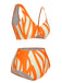 Orange 1960er Riemen Streifen Swimsuit