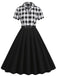 1950er Revers Kontrast Kleid mit Gürtel