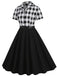 1950er Revers Kontrast Kleid mit Gürtel