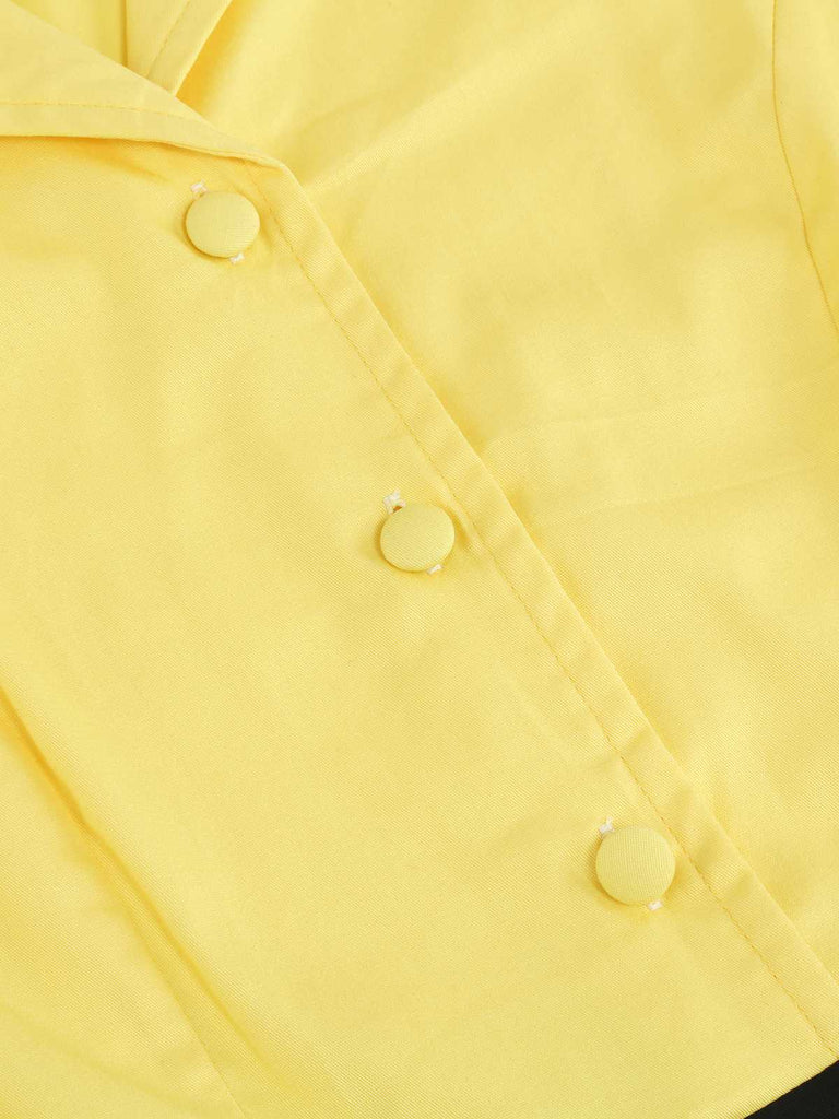 1950er Revers Kontrast Kleid mit Gürtel