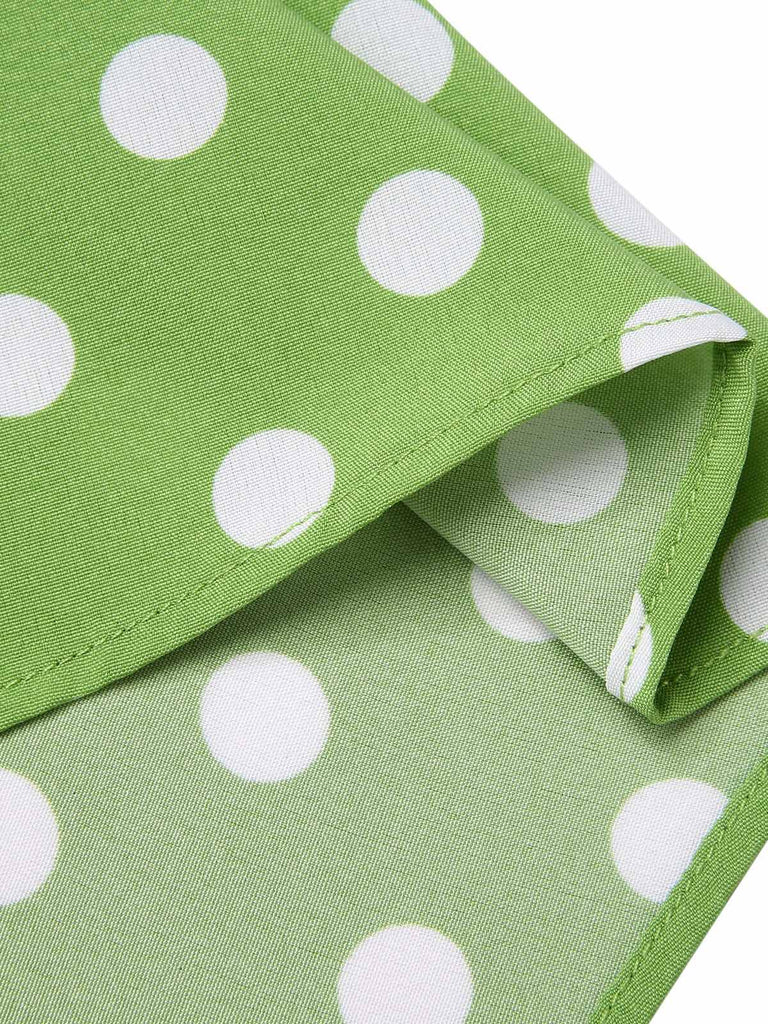 Grün 1950er Polka Dots Spitze Kleid