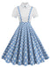 1950er Patchwork Revers Kragen Kleid