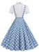 1950er Patchwork Revers Kragen Kleid