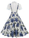 1950er Patchwork Revers Kragen Kleid