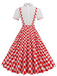 1950er Patchwork Revers Kragen Kleid