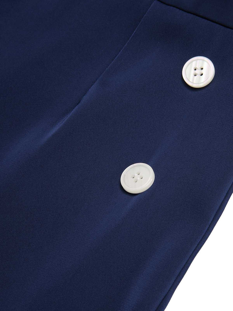 Dunkelblau 1930er Spaghetti Träger Streifen Jumpsuit