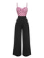 [Vorverkauf] Schwarzer & Rosa 30er Jumpsuit mit Spaghettiträger und Polka-Dots
