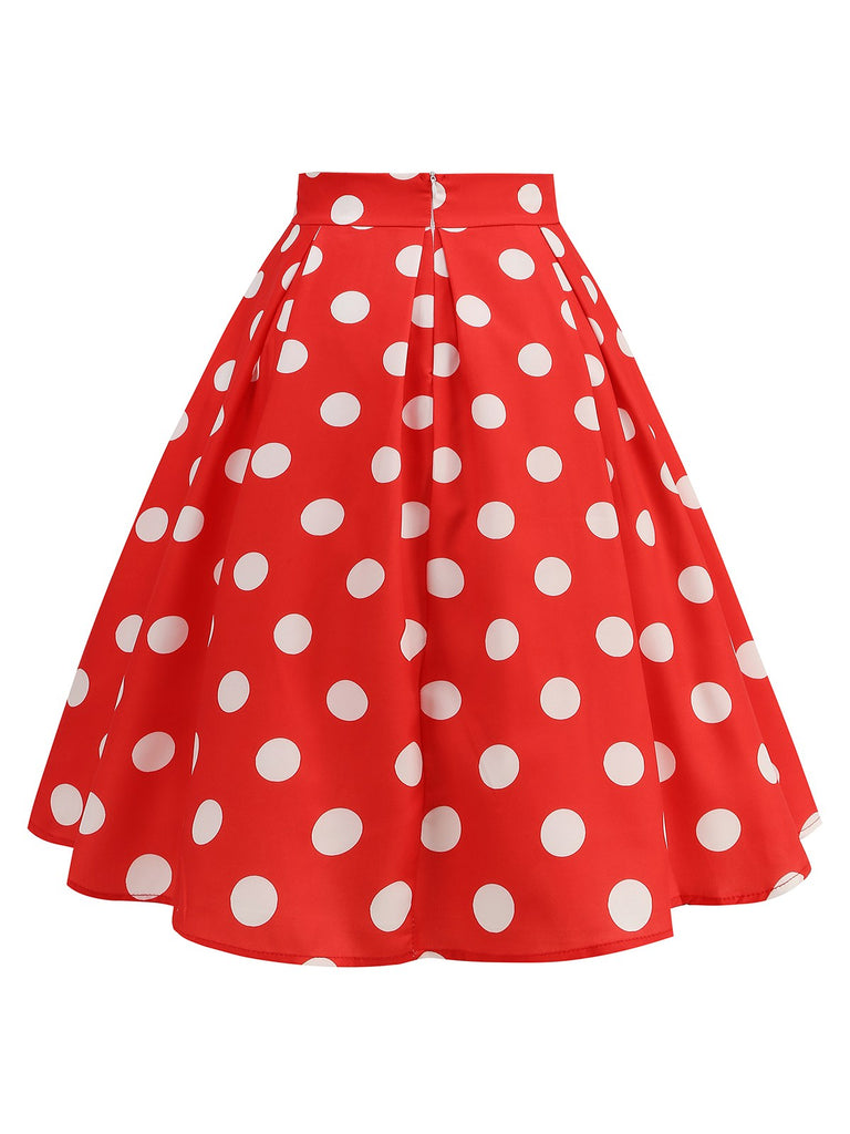Retro 1950er Polka Dots Solide Rock