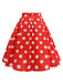 Retro 1950er Polka Dots Solide Rock