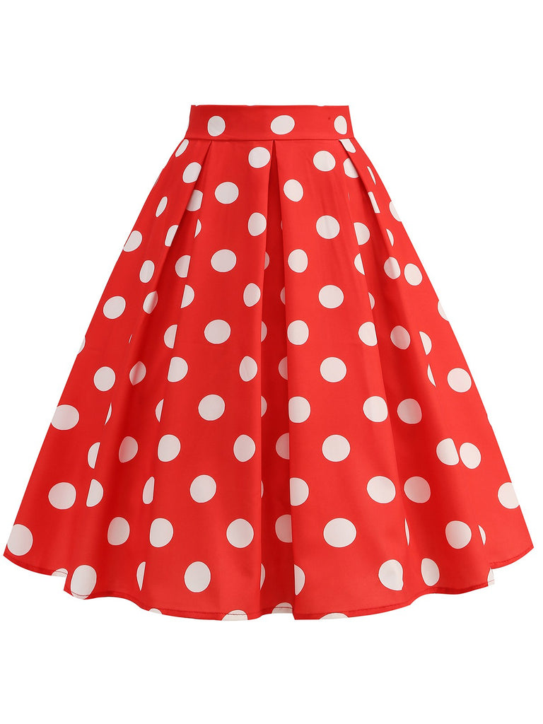 Retro 1950er Polka Dots Solide Rock