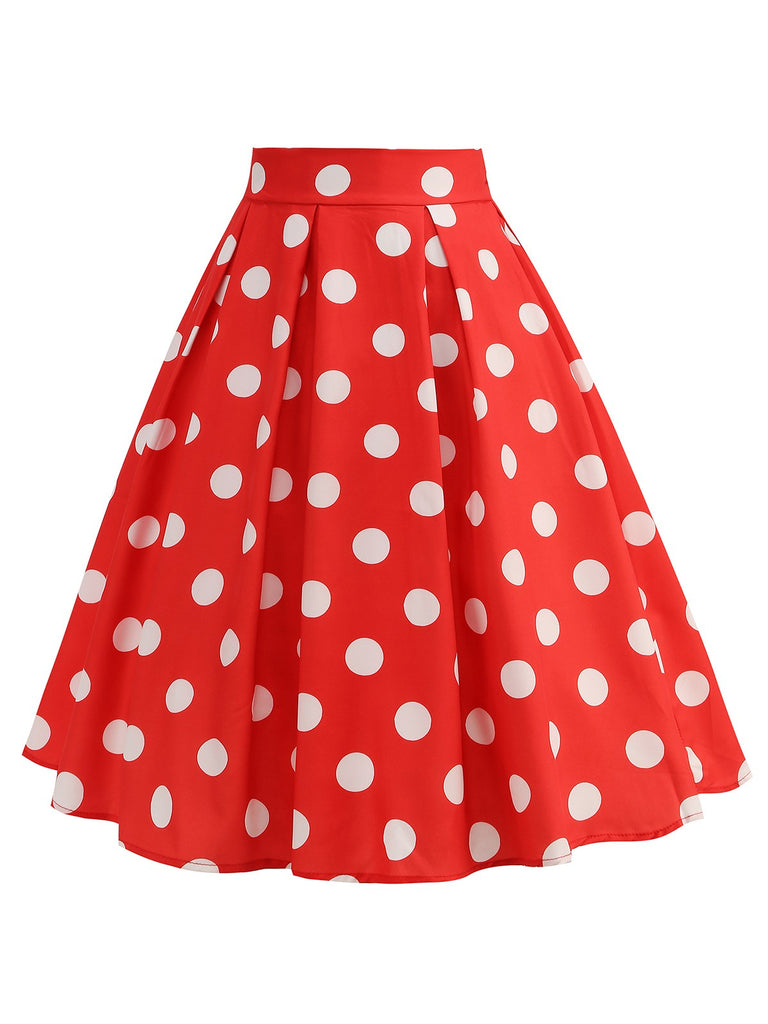 Retro 1950er Polka Dots Solide Rock