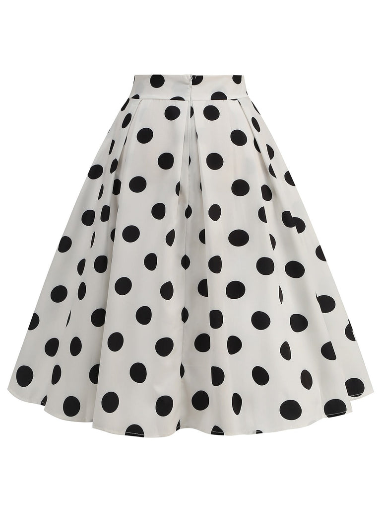 Retro 1950er Polka Dots Solide Rock