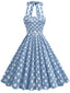 1950er Polka Dot Halter Kleid mit Gürtel