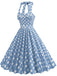 1950er Polka Dot Halter Kleid mit Gürtel
