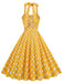 1950er Polka Dot Halter Kleid mit Gürtel