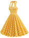 1950er Polka Dot Halter Kleid mit Gürtel