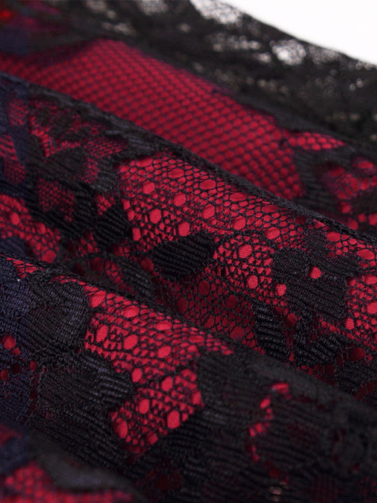 1980er Gothic Punk Spitze Bund Kleid