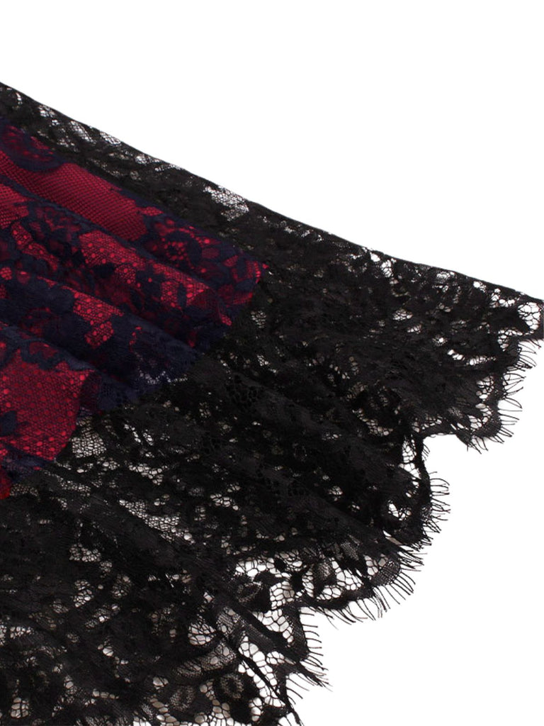 1980er Gothic Punk Spitze Bund Kleid