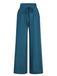 1940er Solid Elastic Waist Loose Pants