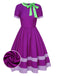 Lila 1950er Scooby Doo Daphne Blake Krawattenhals Kleid
