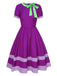 Lila 1950er Scooby Doo Daphne Blake Krawattenhals Kleid
