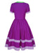 Lila 1950er Scooby Doo Daphne Blake Krawattenhals Kleid