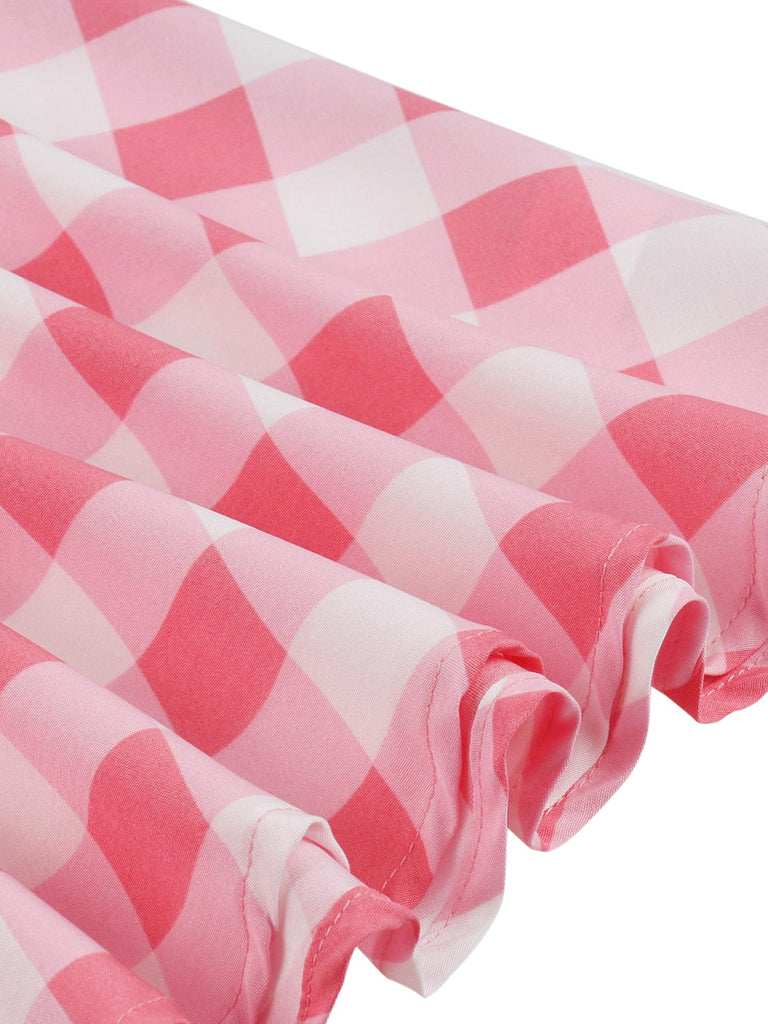 Schwarz 1950er Rundhal Alsausschnitt Patchwork Swing Kleid